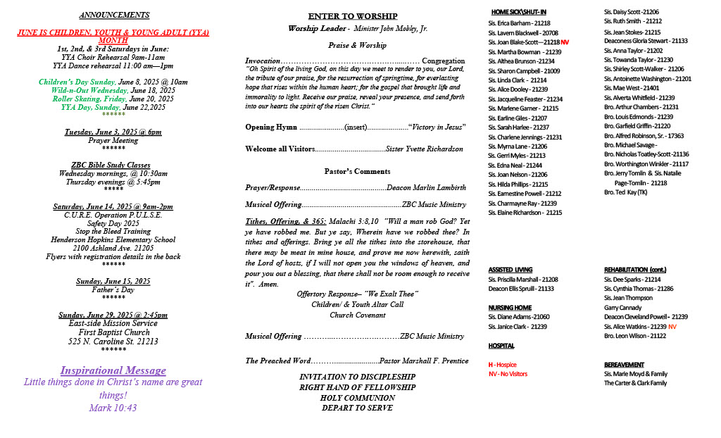 Worship Guide Page 1